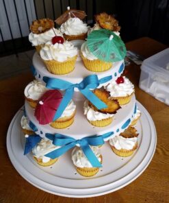 Sweet Creations 3 Tier, Collapsible Cupcake and Cakepop Display Carrier with Handel, White 54 71YpUW68Z2L