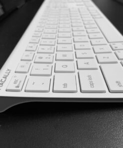Macally Wireless Bluetooth Keyboard for Mac or Windows PC - Compatible Apple Keyboard Rechargeable - Multi-Device Keyboard, Up to 3 Devices with 110 Keys, 20 Shortcuts, and Numeric Keypad - White 32 71YpfxWH5CL