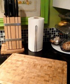 End Grain Wood Bamboo Cutting Board for Kitchen, Commercial Use - Extra Large, Thick Butcher Block with Juice Groove, Handles, and Non-Slip Feet for Chopping Veggies, Carving Meat, Bread and Cheese 21 71YqZSun1ML