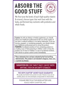 New Chapter Iron Supplement, Whole-Food Fermented Iron Complex Made with Organic Vegetables & Herbs + One Daily Non-Constipating Dose- 60ct, 2 Month Supply 60 Tablets 20 71Yr82F78OL