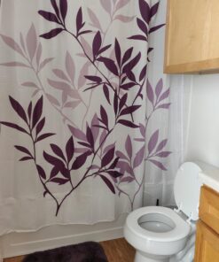 InterDesign Shower Curtain, Leaves, Purple 34 71YrerfaQdL