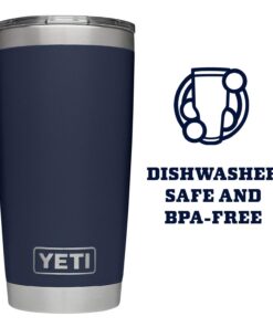 YETI Rambler 20 oz Stainless Steel Vacuum Insulated Tumbler w/MagSlider Lid Navy 1 Count (Pack of 1) 24 71YsE6fHeOL