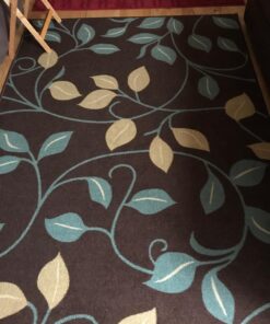 Machine Washable Leaves Design Non-Slip Rubberback 2x5 Traditional Runner Rug for Hallway, Kitchen, Bedroom, Entryway, 20" x 59", Brown Leaves Brown Runner - 20" x 59" 41 71Yt1JIzMSL