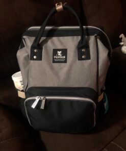 Hafmall Diaper Bag Backpack, Multifunctional Baby Diaper Bag with Stroller Hooks, Stylish Baby Bag for Mom Dad, Gray Black Black Gray 82 71Ytoa4x1qL