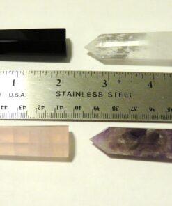 Healing Crystal Wands,2" Amethyst Crystal, Rose Quartz,Clear Quartz and Black Obsidian£¬6 Faceted Reiki Chakra Stones 4 pcs Pink,clear Quartz,black Obsidian,amethyst 2" Tall 57 71YuLJrW87L