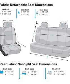 FH Group Car Seat Covers Full Set Cloth - Universal Fit Automotive Seat Covers, Low Back Front Seat Covers, Solid Back Seat Cover, Washable Car Seat Cover For SUV, Sedan And Van Black BLACK Seat Covers 43 71YwnbUs1hL