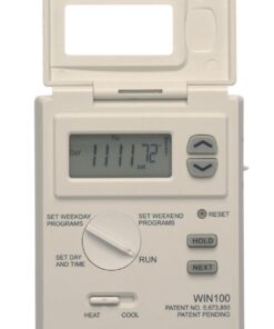 Lux WIN100 Automatic Heating & Cooling 5-2 Day Programmable Outlet Thermostat, Compatible with Portable A/C, Fans, and Space Heaters One Color 23 71Ywod07 L 1