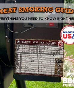 Alternative view of Bear Paws Meat Smoking Guide Magnet - Smoker Accessories - Grilling/BBQ Quick Reference Smoking Chart - Wood Chips - Wood Pellets - Time and Temperature Wood Grain
