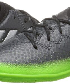 adidas Unisex-Child Performance Messi 16.3 Indoor Soccer Shoes Skate 13 Little Kid Dark Grey/Silver Metallic/Solar Green 13 71YxgtfHOSL