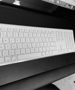 Macally Wireless Bluetooth Keyboard for Mac or Windows PC - Compatible Apple Keyboard Rechargeable - Multi-Device Keyboard, Up to 3 Devices with 110 Keys, 20 Shortcuts, and Numeric Keypad - White 33 71YxvomYI7L
