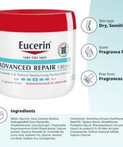 Eucerin Advanced Repair Body Cream, Fragrance Free Body Cream for Dry Skin, 16 Oz Jar Unscented 16 Ounce (Pack of 1) 44 71YyPgnRpmL