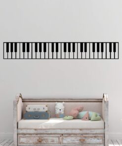 Piano Keys Wall Decal Sticker. Musical Instrument Decor. - Black, 10" x 72". Easy to Apply & Removable. 10in X 72in (Black) 19 71Z0 53T9sL 2