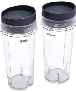 Ninja Single Serve Cups with Lids, Clear, 16-Ounce