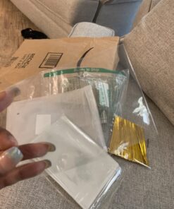 COOLAKE Clear Treat Bags 100 PCS Cellophane Bags Clear Candy Bags with 100 PCS Metallic Twist Ties For Kids Birthday Candy Popcorn Gift Cookie Small (4''by 6'') 100PCS 4" by 6" 29 71Z1c1bK5VL