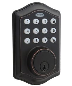 Honeywell Safes & Door Locks - 8712409 Electronic Entry Deadbolt with Keypad, Oil Rubbed Bronze, 2.9 x 2 x 6.2 inches 23 71Z2XxJTCL 1