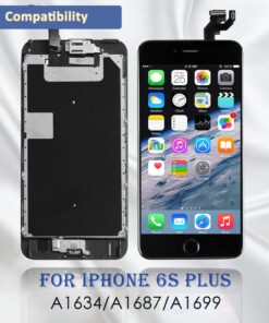 Alternative view of Yodoit for iPhone 6s Plus Screen Replacement Touch LCD Display Digitizer Glass Full Assembly Camera Home Button Proximity Sensor Earpiece Speaker + Tool 5.5 inches (Black) Black iPhone 6s Plus - Black