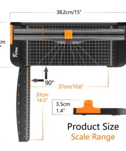 Firbon A4 Paper Cutter 12 Inch Titanium Paper Trimmer Scrapbooking Tool with Automatic Security Safeguard and Side Ruler for Craft Paper, Coupon, Label and Cardstock (Black) 1-black 29 71Z3AZ3hd9L