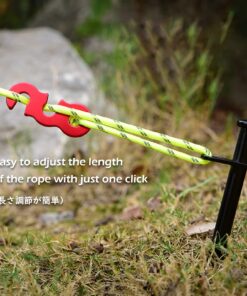 TRIWONDER Guyline Cord Adjuster Rope Tensioner Tent Guy Line Paracord Tightener Loop Alien Aluminum Alloy for Camping Hiking (Red - 12 Pack) Three Holes - Red (12 Pack) 12 71Z3L319FRL