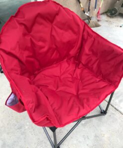 ALPHA CAMP Oversized Camping Chairs Padded Moon Round Chair Saucer Recliner with Folding Cup Holder and Carry Bag Red 43 71Z3hKGAw3L