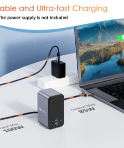 TOBENONE USB C Docking Station for 15 in MacBook - Dual Monitor Docking Station With 2 HDMI, 6 USB A, SD/Micro SD, LAN, 87W PD, Grey UDS013-No Power Adapter 31 71Z4p hFg3L
