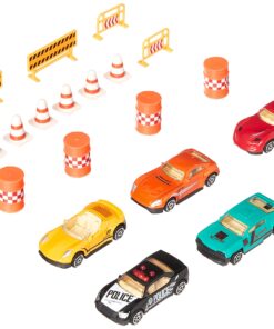 Amazon Basics Toy Car Carrier Truck With Storage For Kids Ages 3 and Up, 6-Pieces Diecast Vehicles & 16 Accessories, Multicolor, Medium 51 71Z4q0Dg5L