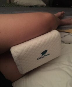 Cushy Form Knee Pillow for Side Sleepers - Standard Orthopedic Wedge Leg Pillow for Sleeping and Hip & Lower Back Pain - Contour Memory Foam Cushion for Pregnancy, Washable Cover & Travel Bag, White 57 71Z5hlBFpKL