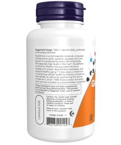 NOW Supplements, Glutathione 500 mg, With Milk Thistle Extract & Alpha Lipoic Acid, Free Radical Neutralizer*, 60 Veg Capsules 60 Count (Pack of 1) 11 71Z5qDBBclL