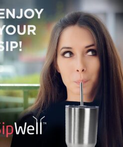SipWell Extra Long Stainless Steel Drinking Straws Set of 4, metal Straws reusable for 30 oz Tumbler and 20 0z Tumbler, | Fits all Yeti SIC Simple Modern Tumblers, Cleaning Brush Included. 10 Inches Long - 6mm 23 71Z5wq6MwL