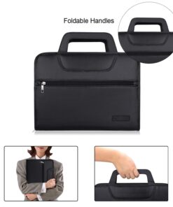 ENGPOW Expanding File Folder with Portable-Handle Document Organizer Briefcase Business Filing Bag A4 and Letter Size 13 Pockets Labels Zipper Closure Fireproof Non-Itchy Silicone Coated 16 71Z7 Y6xVfL