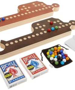 Alternative view of Rustic & Refined Design Jokers and Marbles Game (Brown, 4-8 Player)