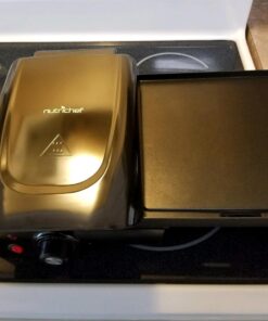 Nutrichef 2-in-1 Panini Press Grill & Griddle | Nonstick Coating, Temperature Control | Multiuse Countertop Sandwich Maker | Removable Drip Tray | 1500W | Compact Electric Griddle | 20.3 x 12.5 x 5.3 36 71Z8XlO5fDL