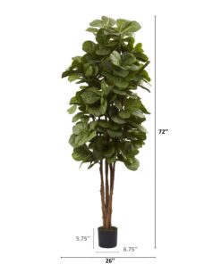 Nearly Natural 6ft Fiddle Leaf Fig Artificial Trees, 72in, Green 72 in 34 71ZAJmNgtKL