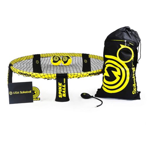 Spikeball Pro Kit (Tournament Edition) - Includes Upgraded Stronger Playing Net, New Balls Designed to Add Spin, Portable Ball Pump Gauge, Backpack - As Seen on Shark Tank TV Black & Yellow