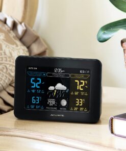 AcuRite 02027A1 Color Weather Station with High Low Temperature and Humidity with Moon Phase, Dark Themed (02027A), Black Display 30 71ZBbUsw5AL