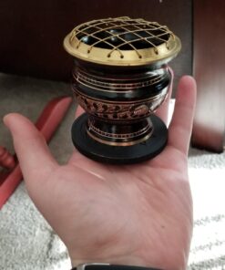 Govinda® -Tall Decorated Brass Charcoal Screen Incense Burner 19 71ZBcW 5kL