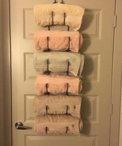 Sorbus Towel Rack Wall Mounted – Metal Towel Holder for Bathroom Wall, Washcloth, Rolled Bath Towels, Spa, Gym, Camper Rv, Shelf Cabinet - 6 Level Wine Rack Wall Mounted for Kitchen Bar, Wine Cellar 28 71ZBjI7mByL