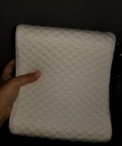 Cushy Form Knee Pillow for Side Sleepers - Standard Orthopedic Wedge Leg Pillow for Sleeping and Hip & Lower Back Pain - Contour Memory Foam Cushion for Pregnancy, Washable Cover & Travel Bag, White 40 71ZBux wSgL