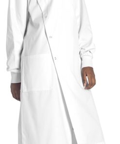 Dr. James Professional Lab Coat Howie Style Classic Fit Mandarin Collar Cuffed Sleeves Unisex White 43 Inch Length Large 9 71ZCBn03dBL