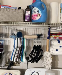ClosetMaid Wire Hanging Shelf Basket for Storage, Organization in Closet or Pantry, No Assembly or Installation, Durable, 10.68"D x 18.39"W x 7.99"H, White 32 71ZCyABbZzL