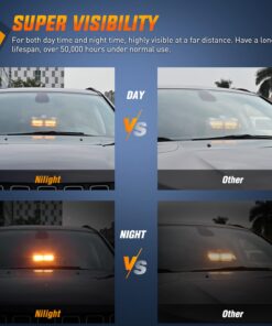 Nilight Emergency Strobe Lights, Windshield Hazard Warning Safety Flash Lights with Suction Cups, 16 LEDs, Amber, ABS Housing, 2 Year Warranty 14 71ZDlYJGUmL