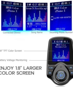 Nulaxy Wireless In-Car Bluetooth FM Transmitter Radio Adapter Car Kit W 1.8 Inch Display Supports TF/SD Card and USB Car Charger for All Smartphones Audio Players-KM18 color 21 71ZDmY0z9AL