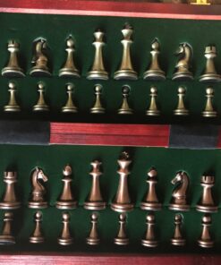 Agirlgle Retro Metal Chess Set with Folding Wooden Chess Board and Classic Handmade Standard Pieces Metal Chess Set for Kids Adult 46 71ZDq1jqYGL