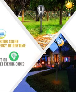 Aityvert Upgraded Larger Solar Torch Lights, Waterproof Outdoor Dancing Flames Lights, Flickering Flames Garden Lights, Landscape Decoration Pathway Patio Lights 43" 96 LED (4 Pack) Pack of 4 21 71ZEauUeXgS
