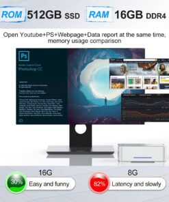 KAMRUI GK3 Plus Mini PC 16GB RAM 512GB M.2 SSD, Intel 12th Alder Lake N95 (up to 3.4GHz) Micro PC, 2.5''SSD, Gigabit Ethernet, 4K UHD, WiFi, BT, VESA/Home/Business Mini Desktop Computer 16GB+512GB/Intel Alder Lake N95 37 71ZEjF3qd7L