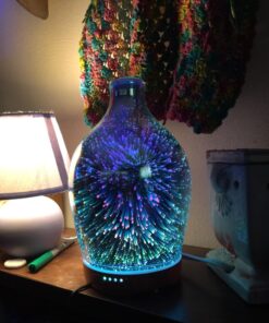 Porseme 280ml Essential Oil Diffuser 3D Glass Aromatherapy Ultrasonic Humidifier - Auto Shut-Off, Timer Setting, BPA Free for Home Hotel Yoga Leisure SPA Gift H1-280ml Vase 37 71ZEqT4tfqL