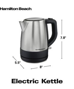 Hamilton Beach Electric Tea Kettle, Water Boiler & Heater, 1 L, Cordless, Auto-Shutoff & Boil-Dry Protection, Stainless Steel (40998) 34 71ZF5ml ZBL