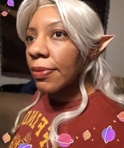 Rbenxia Curly Cosplay Wig Long Hair Heat Resistant Spiral Costume Wigs Anime Fashion Wavy Curly Cosplay Daily Party Silver 32" 80cm 55 71ZFIFxaNqL