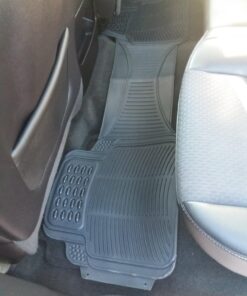 OxGord Universal Fit 3-Piece Full Set Ridged Heavy Duty Rubber Floor Mat - (Black) 3 PC Ridged Black 34 71ZGoJXlLL