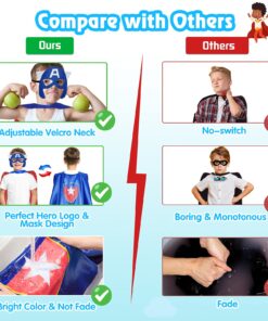 Roko Toys for 3-10 Year Old Boys, Superhero Capes for Kids 3-10 Year Old Boy Gifts Boys Cartoon Dress up Costumes Party Supplies Easter Gifts Present Chistmas Stocking Stuffers 25 71ZHQUVqECS