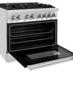 ZLINE 36" 4.6 cu. ft. Dual Fuel Range with Gas Stove and Electric Oven with Color Door Options (RA36) (Stainless Steel) 14 71ZKmrZExL